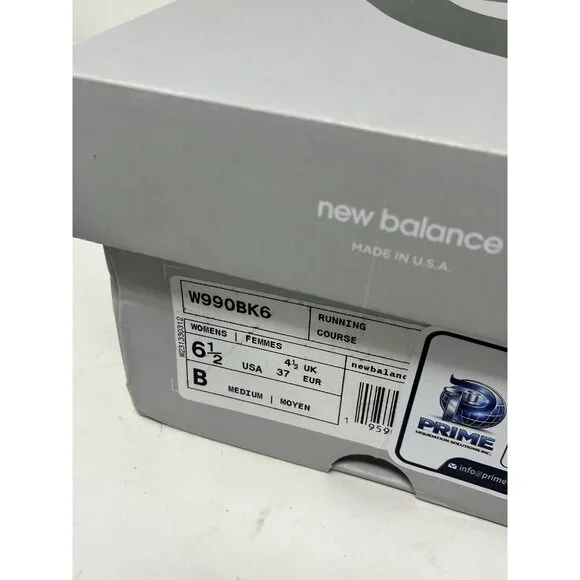 New Balance 990v6 990 Made in USA SZ 6.5 Womens Black White Silver w990BK6 Shoes - Picture 2 of 13